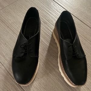Platform Real Leather Black Shoes